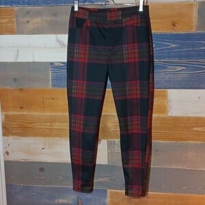 Sanctuary Plaid Leggings - Red and Black